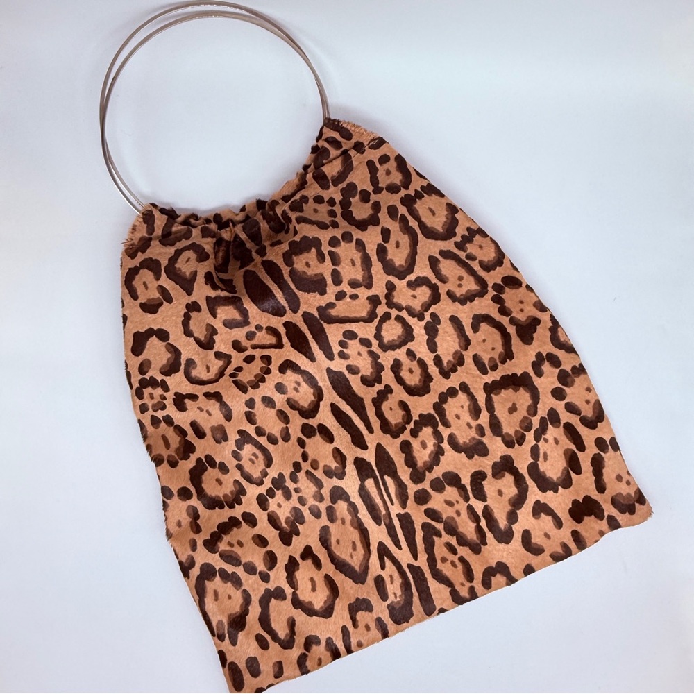 Fendi Leopard Print Hobo Bag with Black Accents